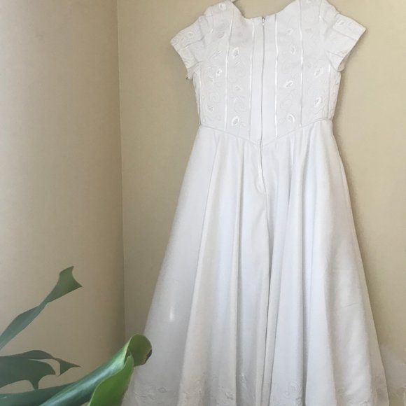 Special Occasion Dress Communion Wedding White Embroidered NEW w Tags - Picture 6 of 10